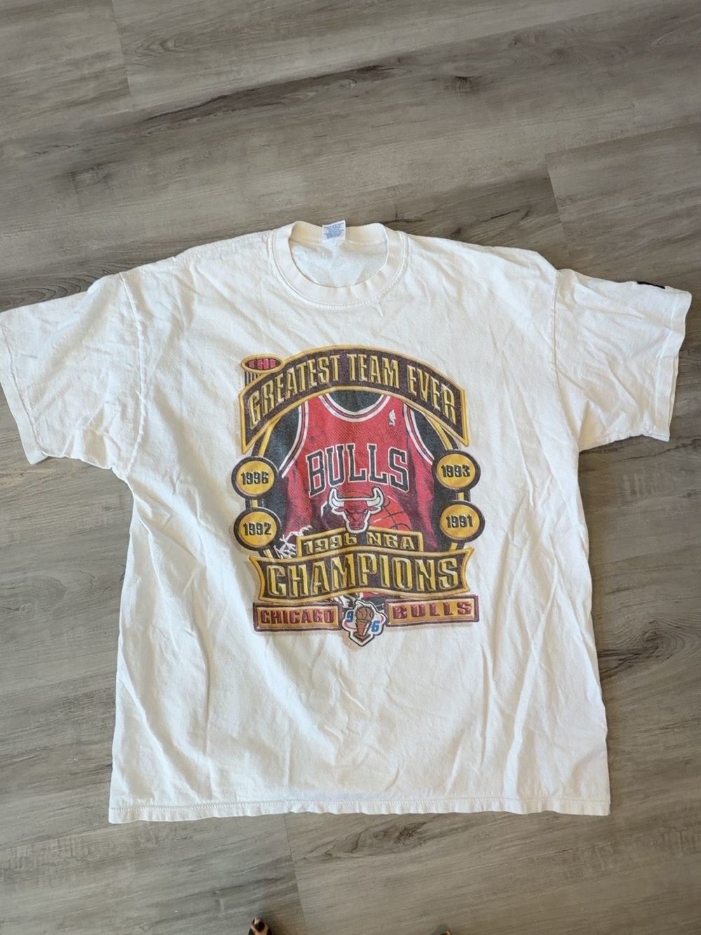 Vintage 1996 Starter Chicago Bulls Greatest Team Ever Champions Tee XL